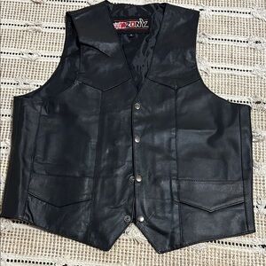 Black Leather Vest for Men